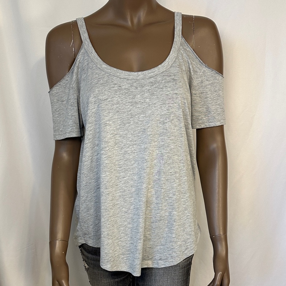 Z Supply Gray Cold Shoulder Women's Top